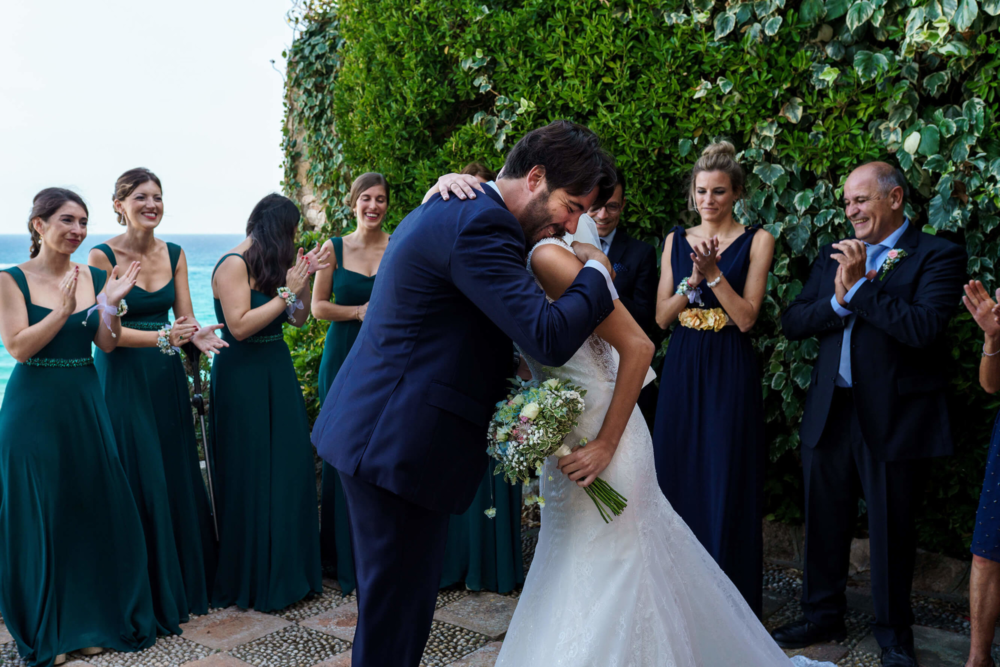 Moments d'emoció a la boda al Castell de Tamarit.