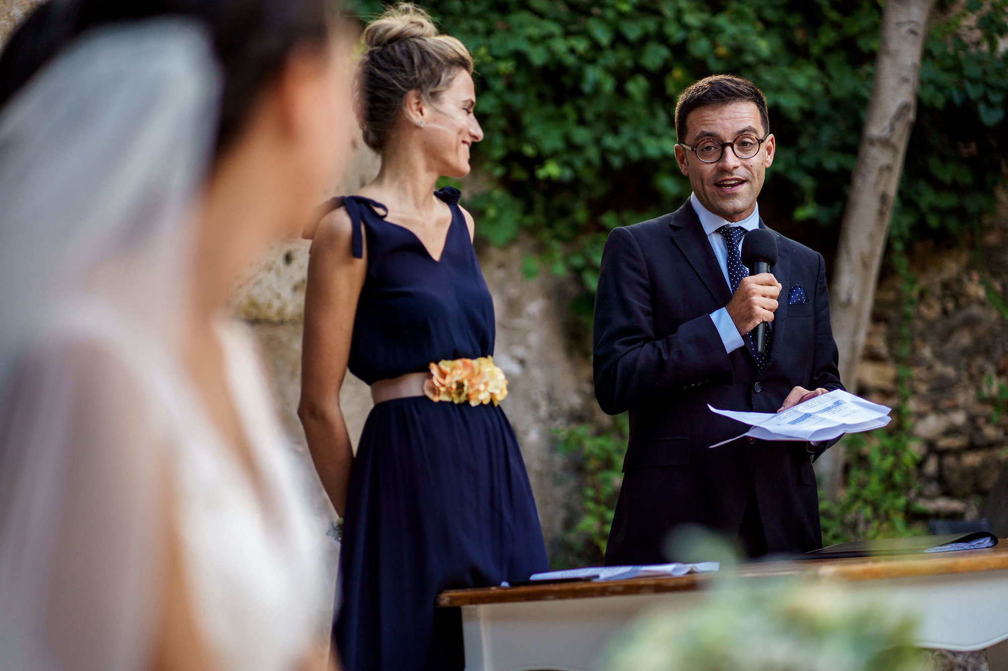 Discurs del germà de la núvia a la boda al Castell de Tamarit.