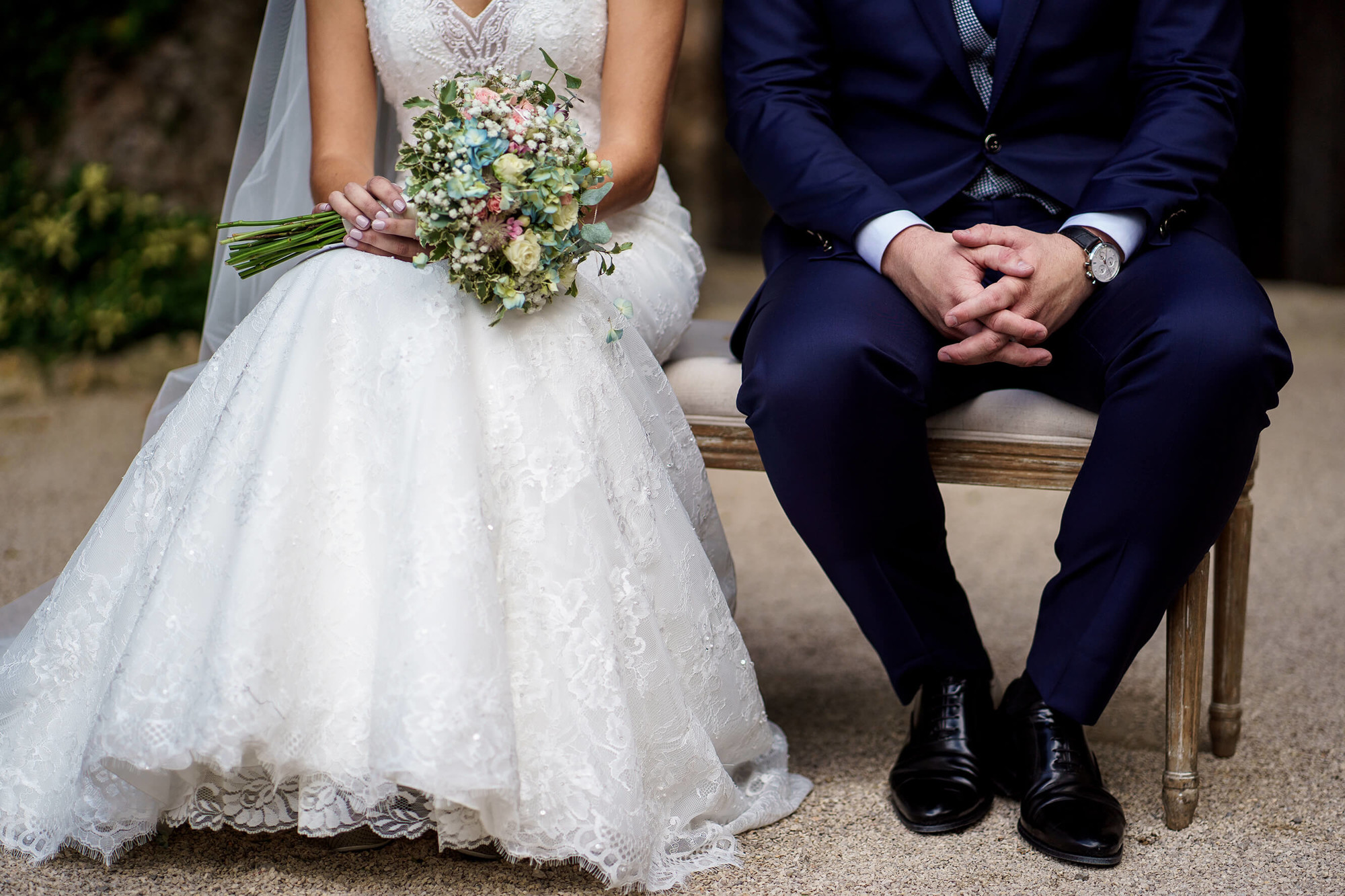 El ram de la núvia a la boda al Castell de Tamarit.