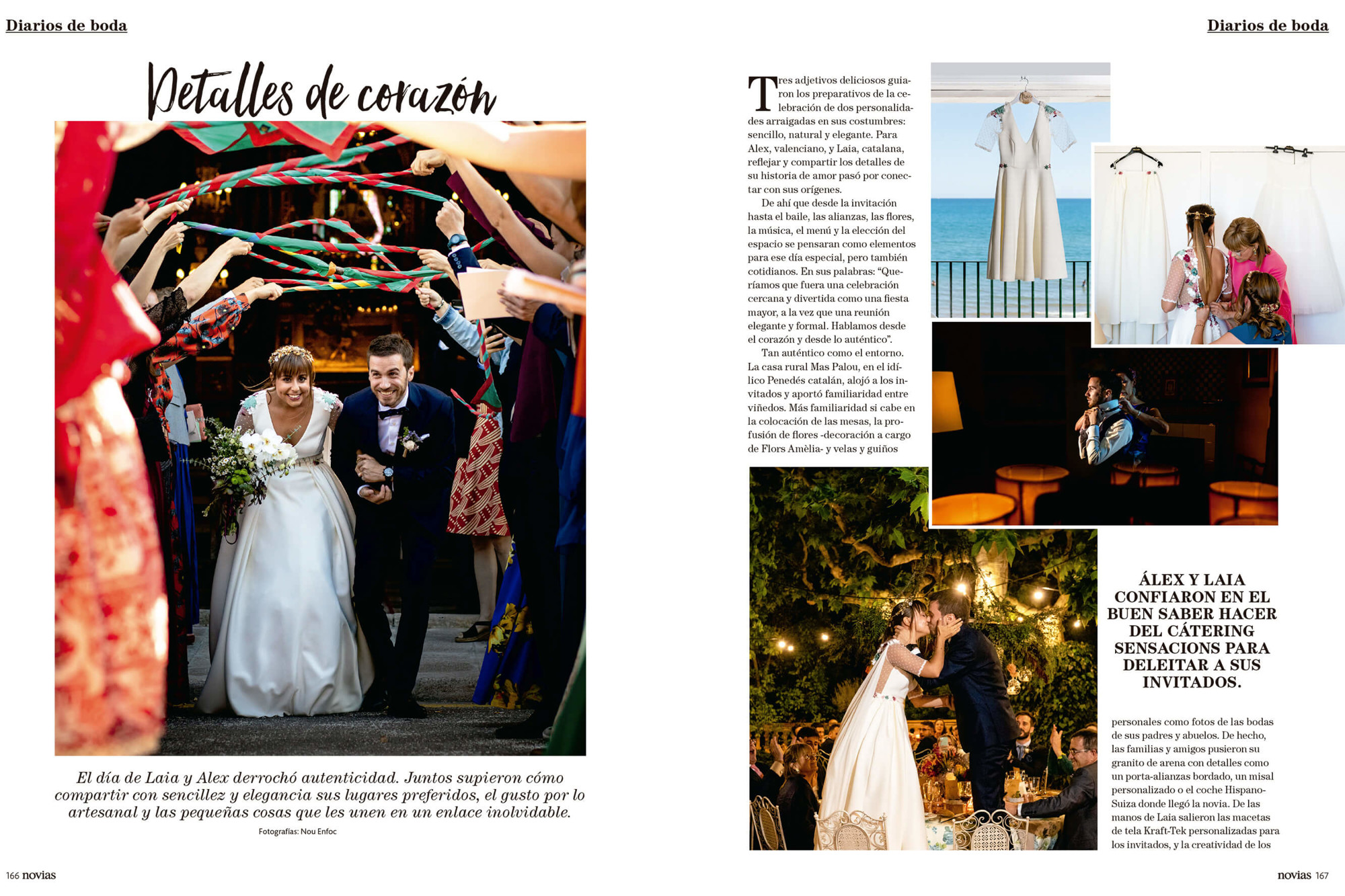 Revista Novias de España publica las fotos boda en Mas Palou.