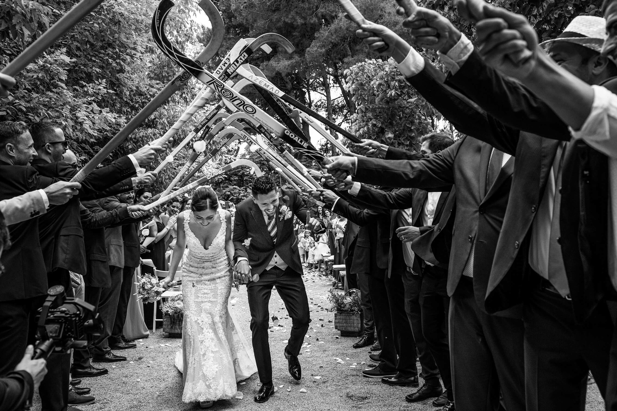 Boda de jugador de hockey en Joan Sardà.