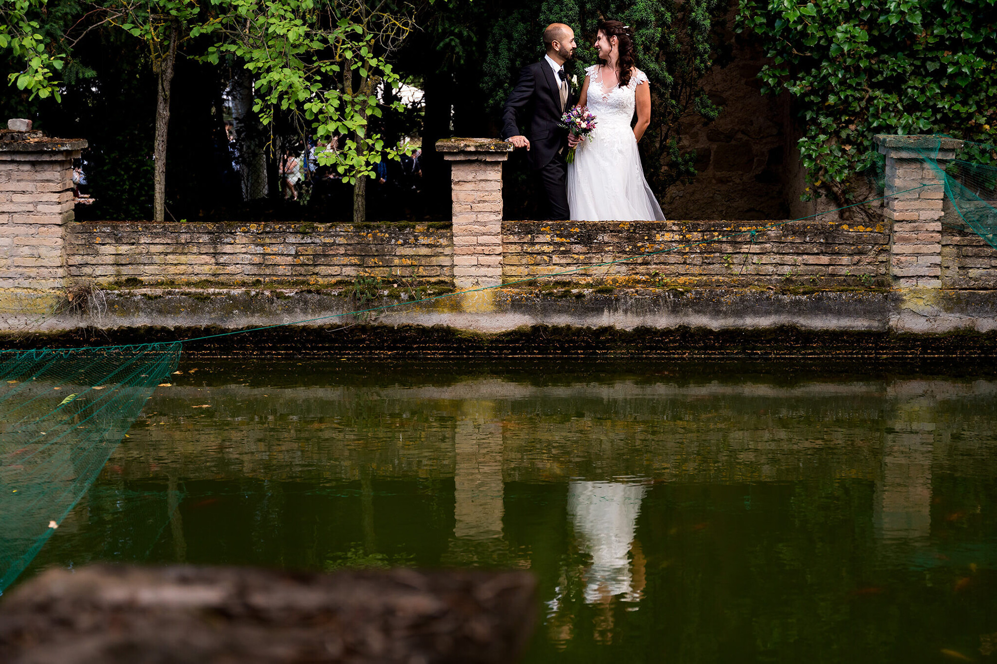 Los novios en Can Macià.