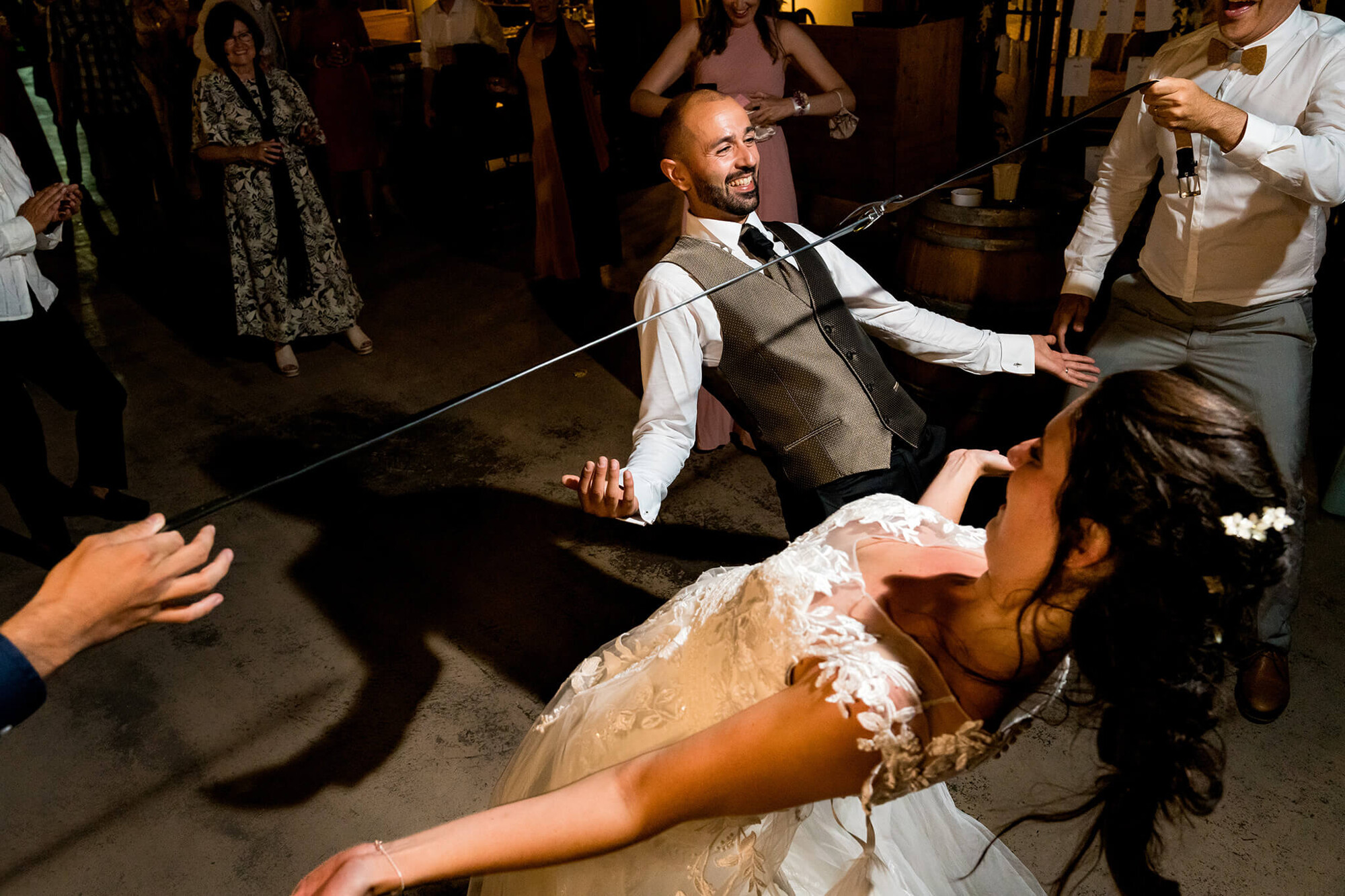 Fiesta en la boda en Can Macià en Igualada.