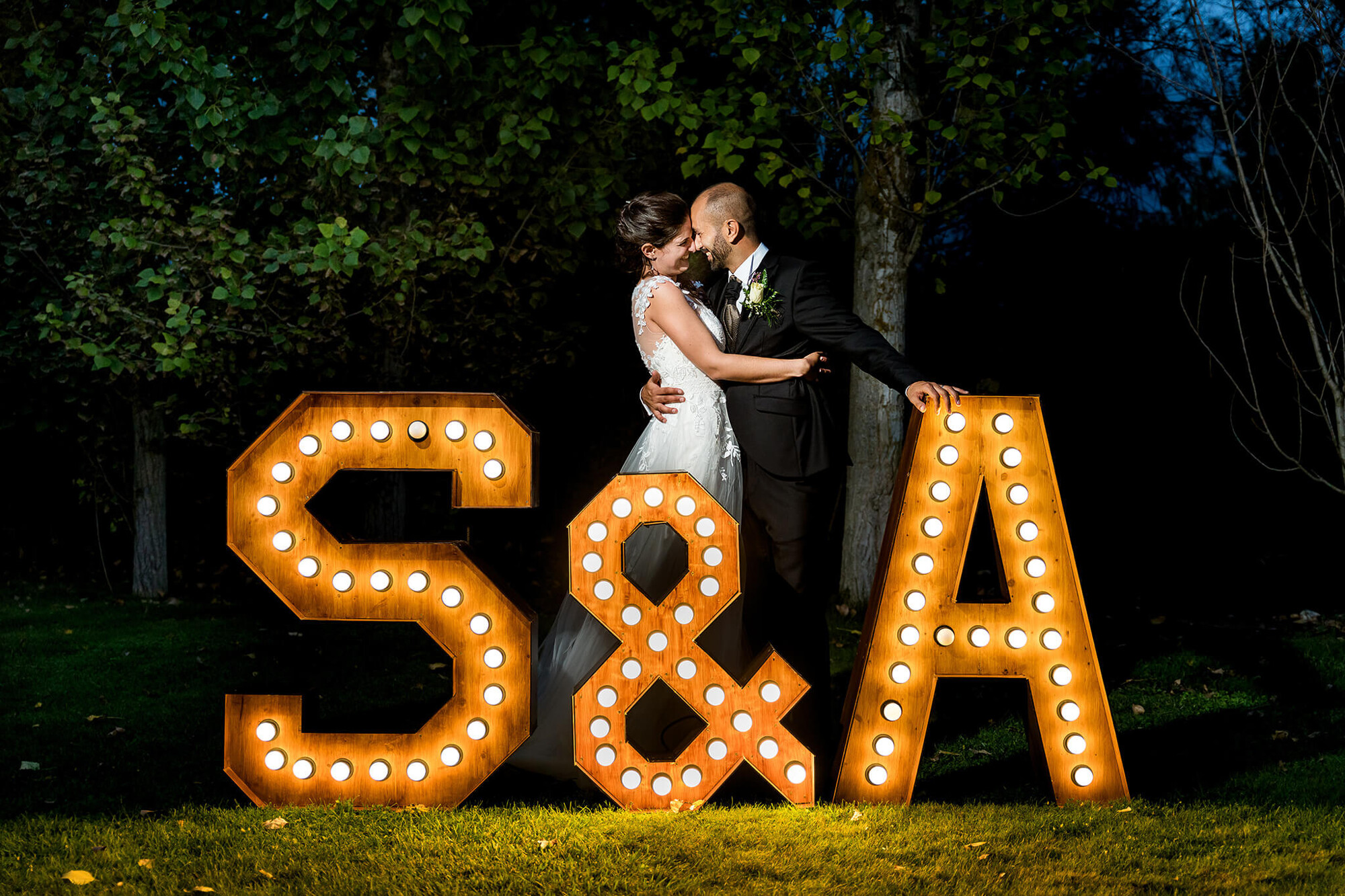 Los novios en Can Macià en Igualada.